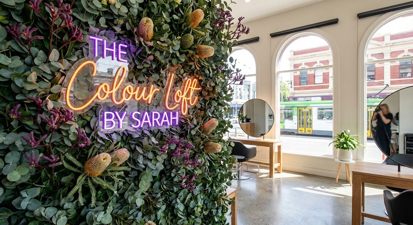 Neon sign cut to letter