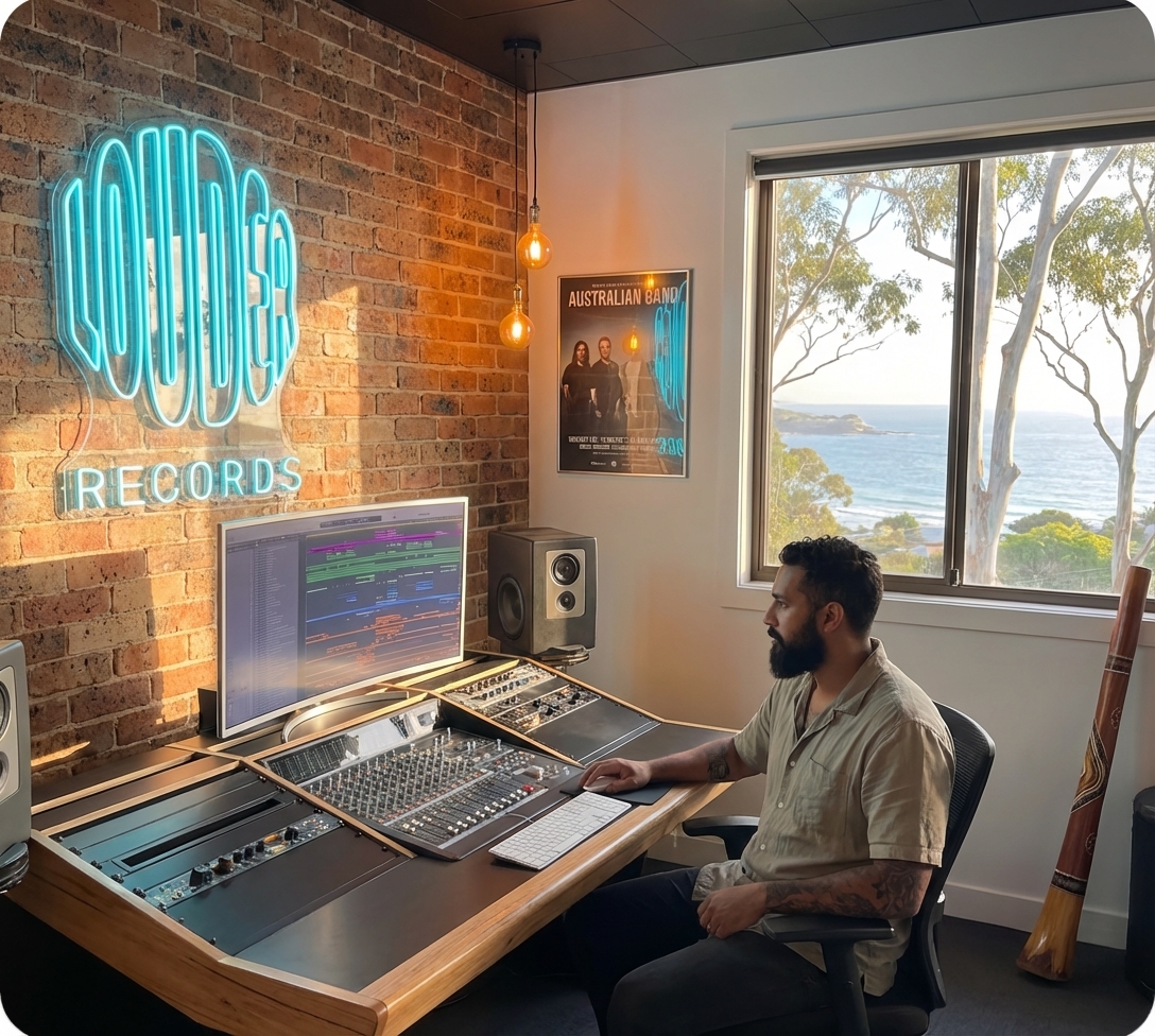 Neon LED Music Studio