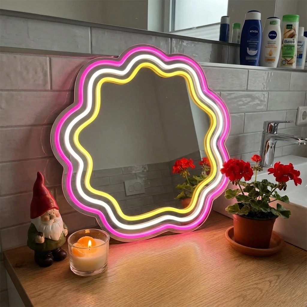 Himmlischer Neon-Spiegel
